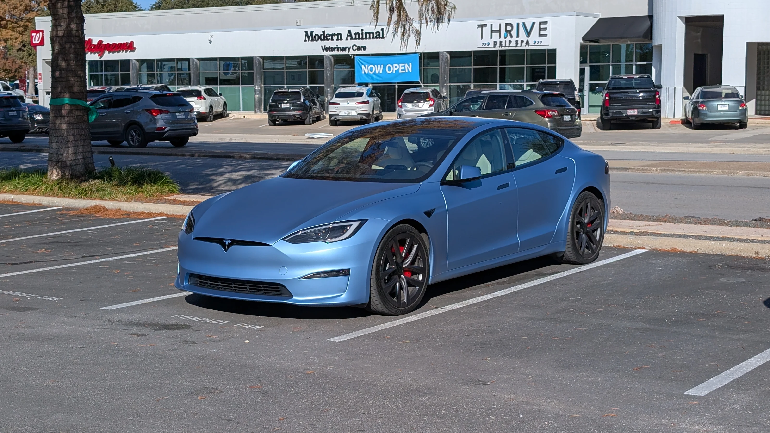 Anton's blue Tesla after wrap work by Wraps Redefined