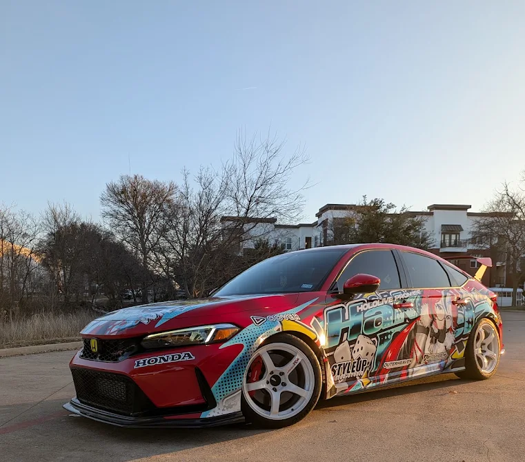 Honda Civic Type R with custom itasha wrap