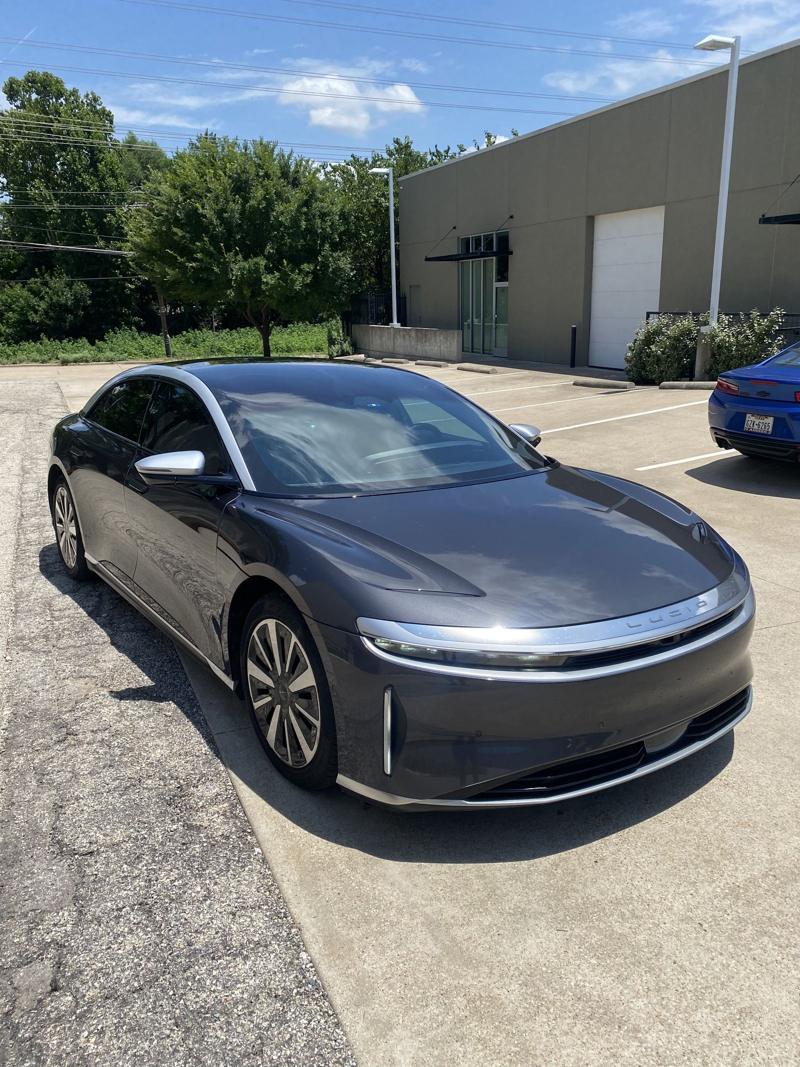Lucid Air in factory grey before its transformation