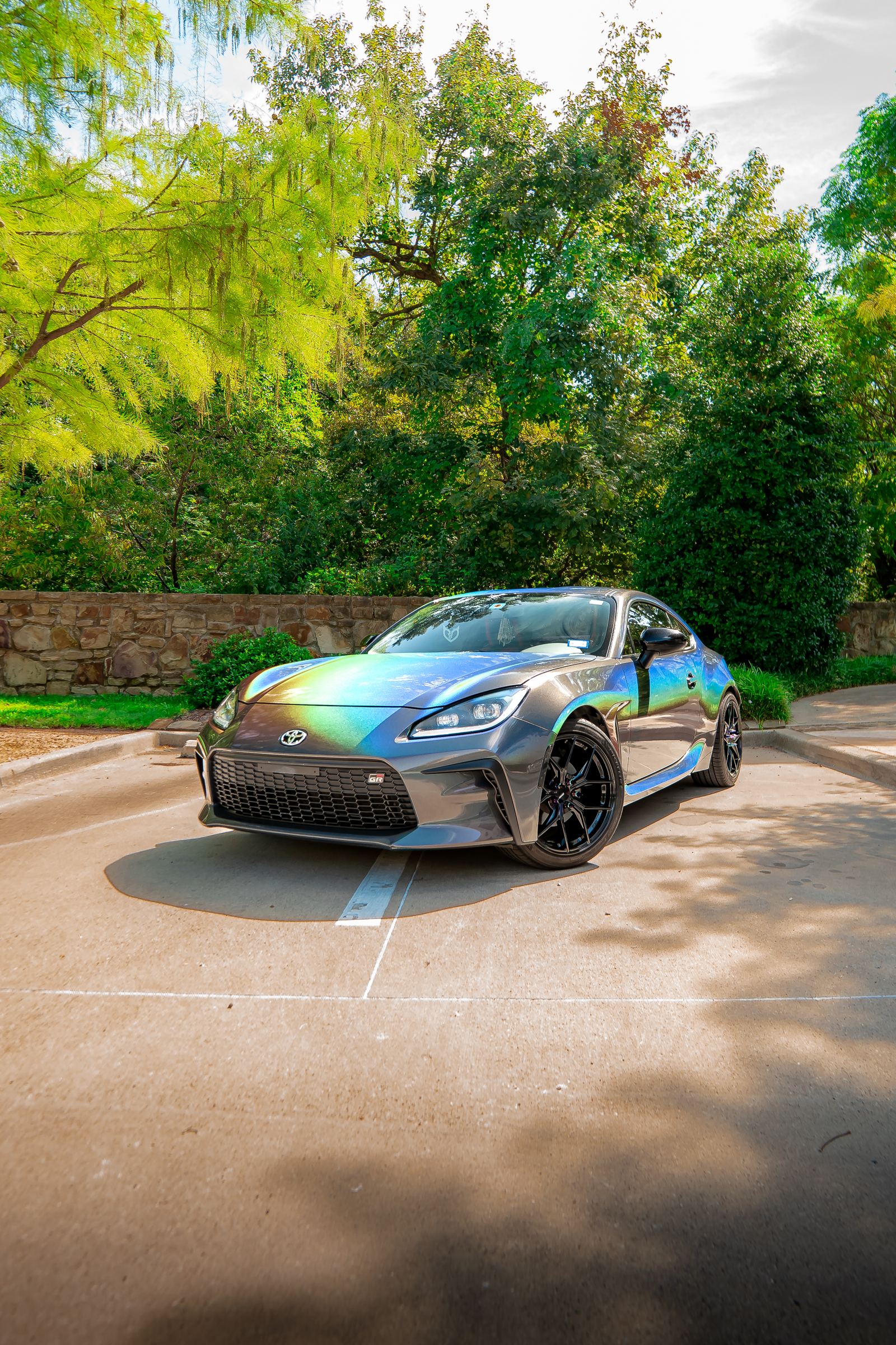 Full body protected vehicle with an iridescent finish