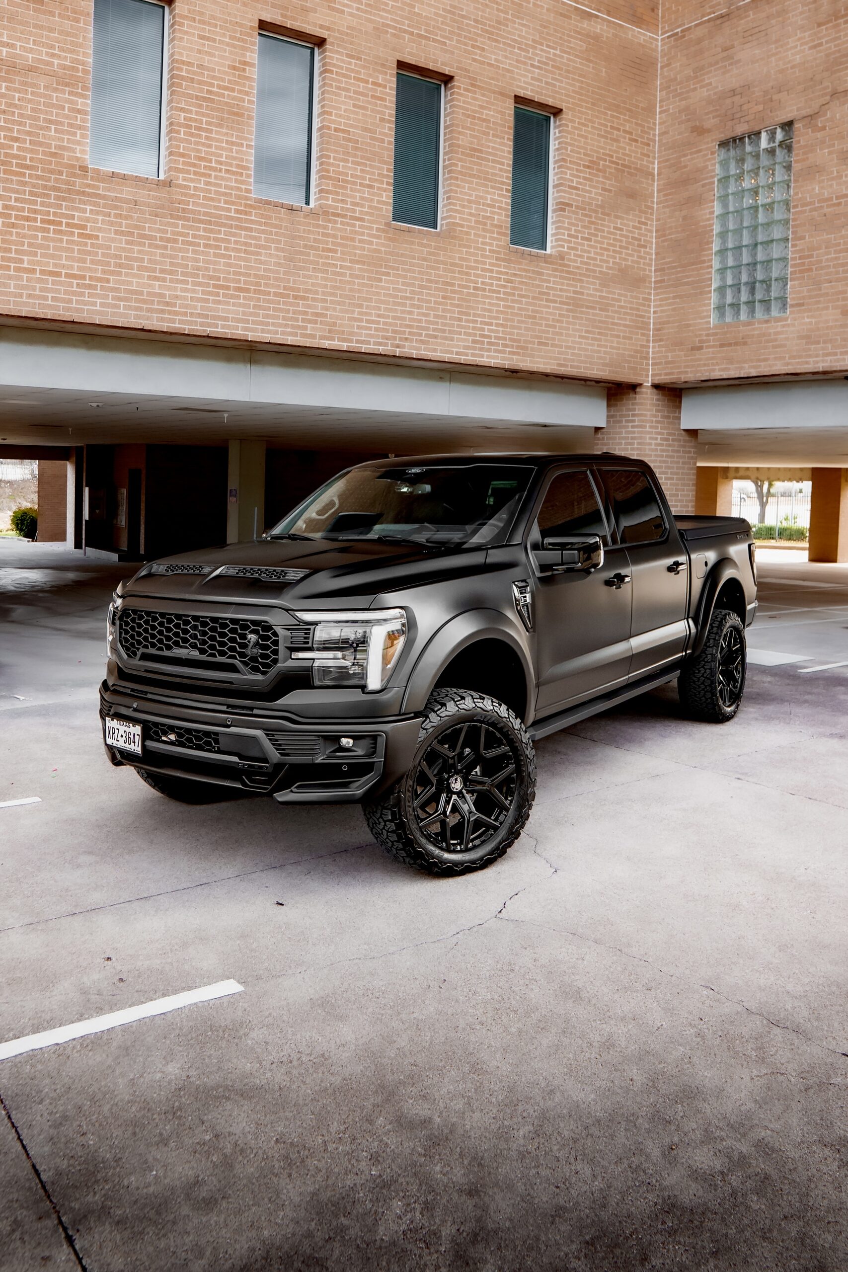 Matte black Ford F-150 color change wrap