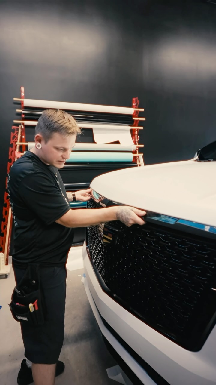 Finishing up on this beautiful Escalade. Stay tuned for the reveal video 🤫 Post more install videos? #wrapsredefined #dallaswraps #wrapshop
